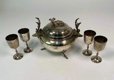 Lot 583 - MAPPIN &WEBB; a plated punch bowl, with...