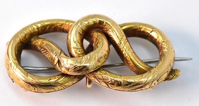 Lot 915 - A 19th century yellow gold hollow entwined...