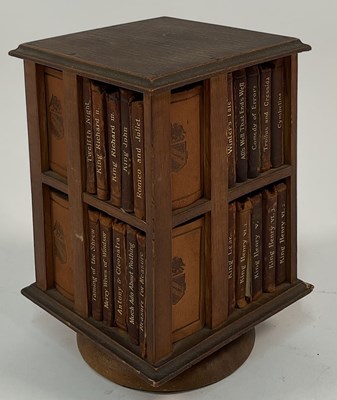 Lot 326 - A miniature revolving bookcase, height 16cm,...