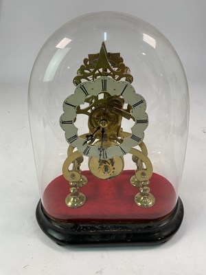 Lot 291 - A 20th century brass skeleton clock with Roman...
