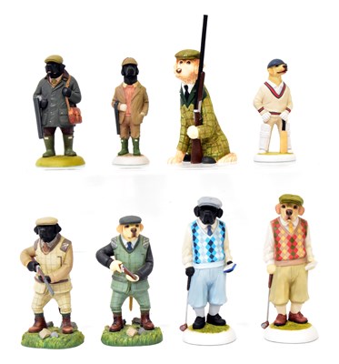 Lot 313 - ROBERT HARROP; seven resin figures of dogs,...