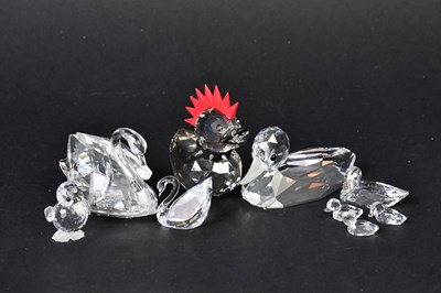 Lot 225 - SWAROVSKI; a collection of crystal waterfowl,...