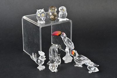 Lot 221 - SWAROVSKI; a collection of crystal birds,...