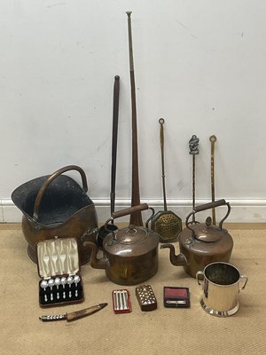 Lot 131 - A quantity of various copper, brass, and other...