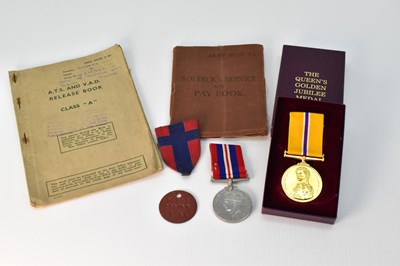 Lot 671 - A WWII war medal belonging to Pte Ada Stokes,...
