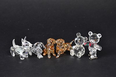 Lot 222 - SWAROVSKI; a collection of crystal dog,...