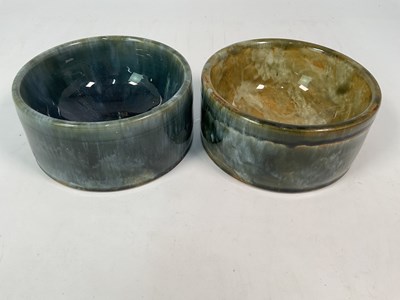 Lot 159 - ROYAL DOULTON; a green, blue and brown glazed...