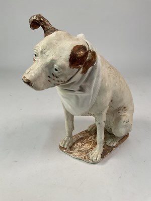 Lot 25 - HIS MASTER'S VOICE; a plaster figure of Nipper,...