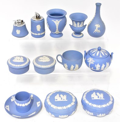 Lot 153 - WEDGWOOD; a collection of blue and a small...