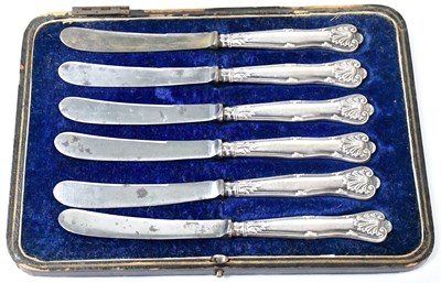 Lot 820 - ISAAC ELLIS & SONS; a cased set of six George...