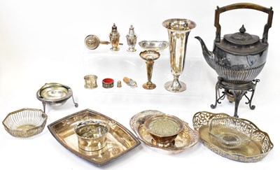 Lot 782 - A mixed lot of plated-ware, to include spirit...