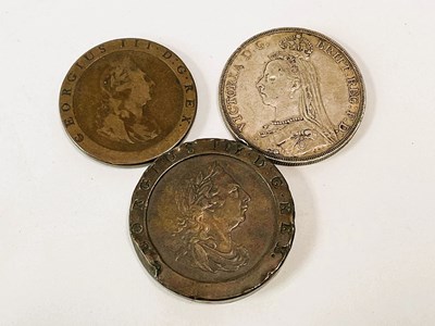 Lot 425 - A Victoria crown, 1890, Jubilee head, together...