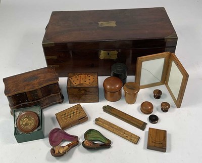 Lot 66 - A Mauchline ware box of Exmouth, together with...