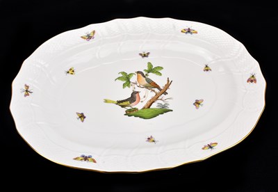 Lot 1502 - HEREND; a hand painted platter of shaped form...