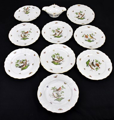 Lot 1495 - HEREND; eight large dinner plates in the...