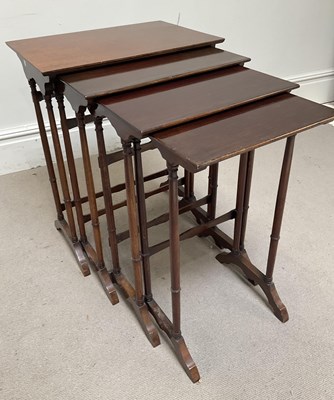 Lot 126 - A mahogany quartetto nest of tables, with...