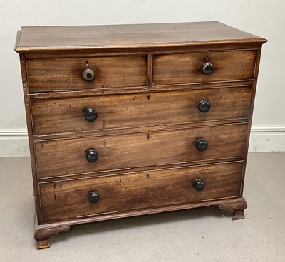Lot 127 - An early 19th century mahogany chest, with two...