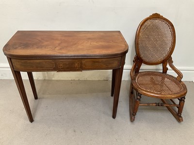 Lot 129 - A 19th century mahogany ‘D’ shaped tea table,...