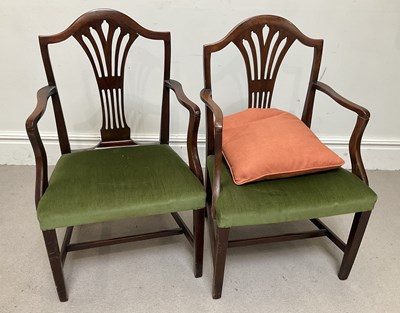 Lot 166 - A pair of 19th century mahogany dining chairs,...