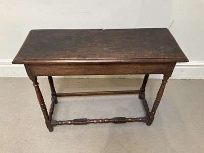 Lot 70 - An oak hall table, with moulded rectangular...