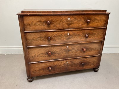 Lot 164 - A William IV mahogany chest, with four long...