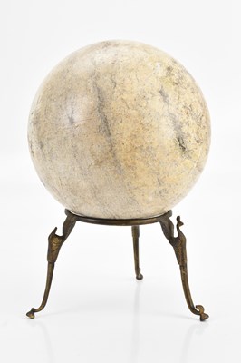 Lot 2080 - A marble sphere on stand, approximate height...
