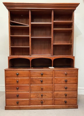 Lot 94 - An Edwardian mahogany library bookcase, the...
