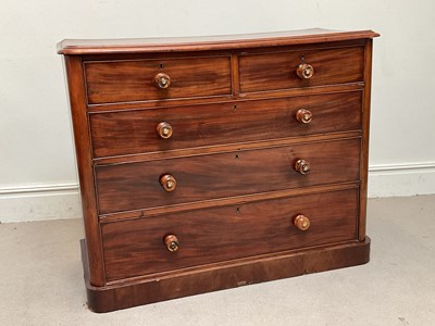 Lot 112 - An Victorian mahogany chest, of two short over...