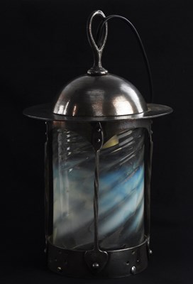 Lot 22 - AMORITE; an Arts and Crafts cylindrical steel...