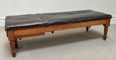 Lot 110 - A doctor's pitch pine examination bed, with...