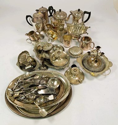 Lot 589 - A quantity of silver plate to include a tea...