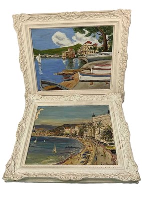 Lot 412 - E BONNICHON; oil on board, Continental...