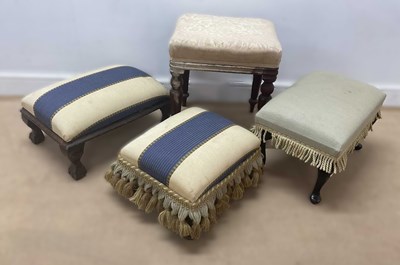 Lot 683 - A Victorian mahogany framed upholstered stool,...