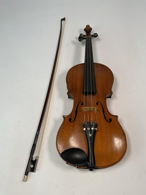 Lot 277 - A German violin with a two piece back and...