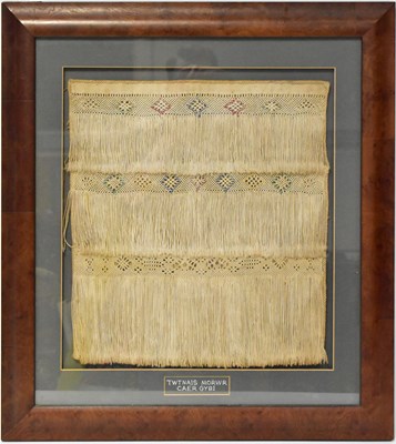 Lot 483 - A hand-woven sailors cloth bag, 44 x 40cm,...