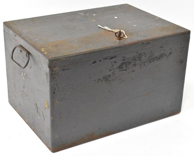 Lot 707 - A green painted military dispatch box, the...
