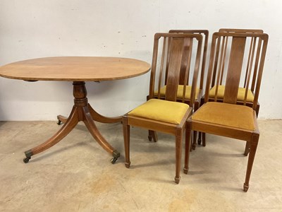 Lot 730 - A tilt-top table mahogany pedestal table with...