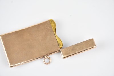 Lot 3 - A 9ct rose gold arched card case, with...