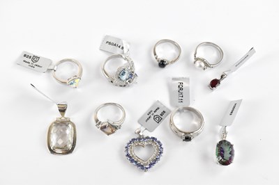 Lot 981 - A group of 925 silver jewellery set with...