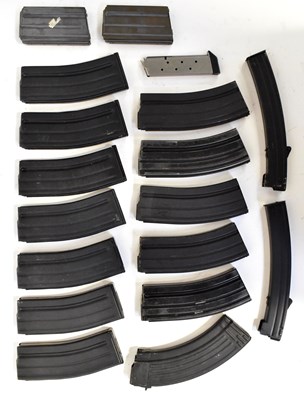 Lot 595 - Seventeen vacant rifle magazines and one...