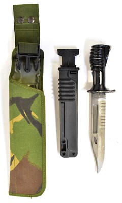 Lot 611 - An SA 80 bayonet with scabbard and frog, frog...