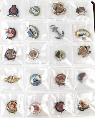 Lot 536 - Ninty-seven enamelled and other shipping line...