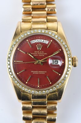 Lot 1103 - ROLEX; a rare 18ct gold Oyster Perpetual...
