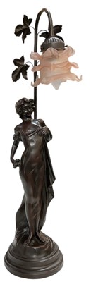 Lot 188 - A reproduction Art Nouveau style bronzed resin...