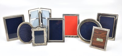 Lot 127 - A collection of nine modern silver mounted...