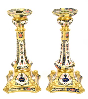 Lot 1306 - ROYAL CROWN DERBY; a pair of Imari...