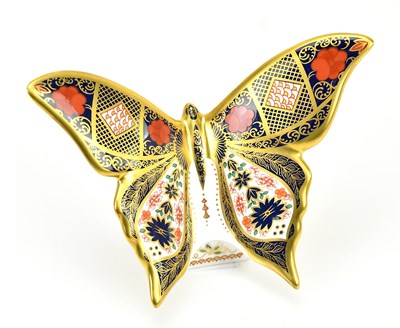Lot 1365 - ROYAL CROWN DERBY; a butterfly paperweight,...