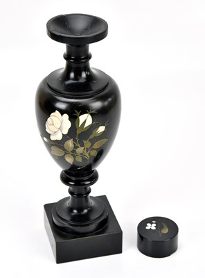 Lot 301 - ASHFORD MARBLE; a vase with foliate detailing,...