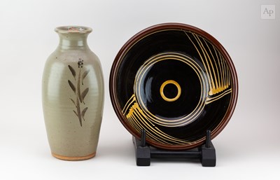 Lot 648 - TONY DAVIES (1947-2018); a large slipware bowl...
