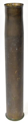 Lot 650 - A WWI brass shell casing, marked to base '1916...